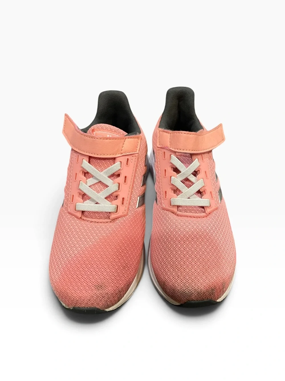 Adidas Girls Coral Pink Athletic Sneakers with Hook-and-Loop Strap Size 13 Kids